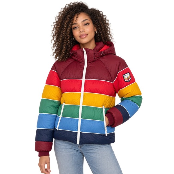 Marine Layer Jackets & Blazers - Marine Layer x Lost & Found Rainbow Après Down Puffer Jacket Small